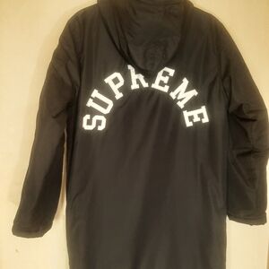 Supreme X Champion Black Heavyweight Fleece lined long coat